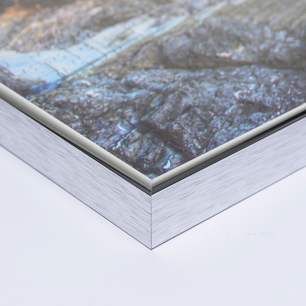 Mira Cadre en aluminium pour puzzle 1000 pièces 50x70 cm - argent brillant  - 1,5 mm verre artificiel
