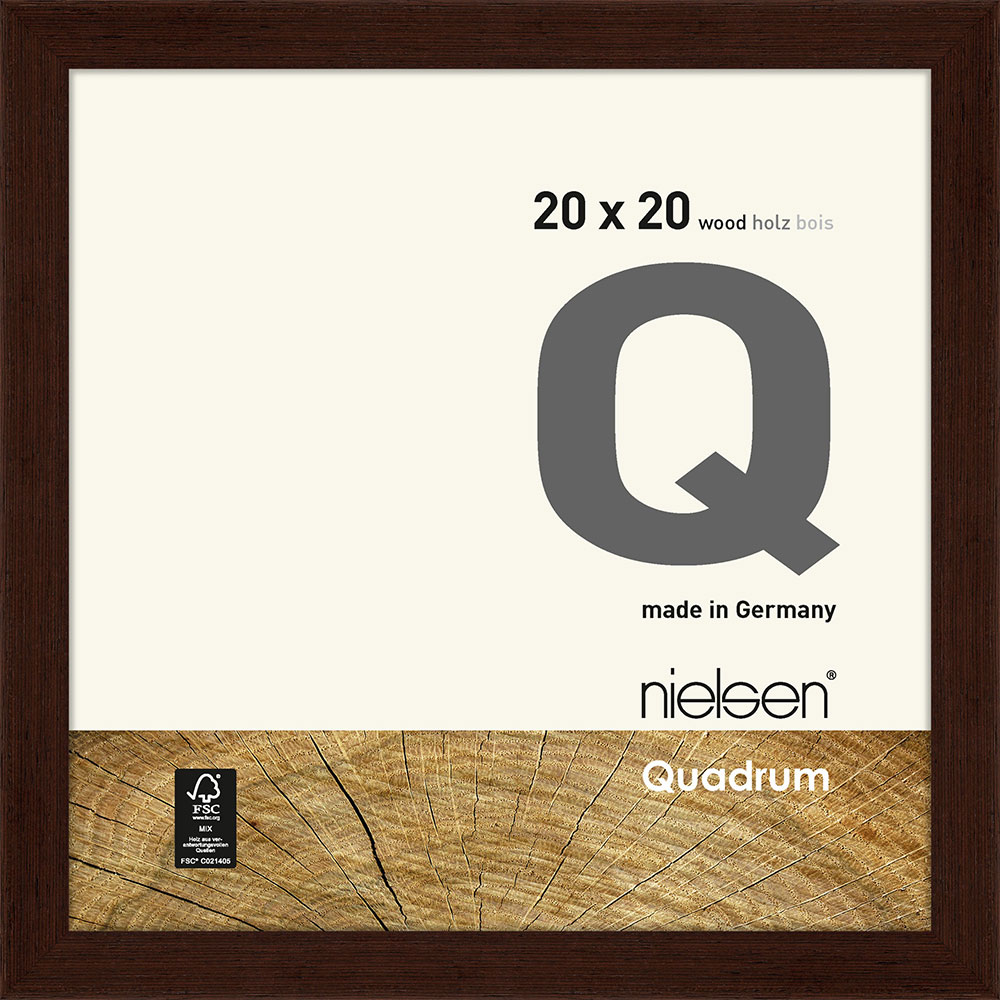 Nielsen Cadre photo Quadrum 20x20 cm - wengé - verre standard