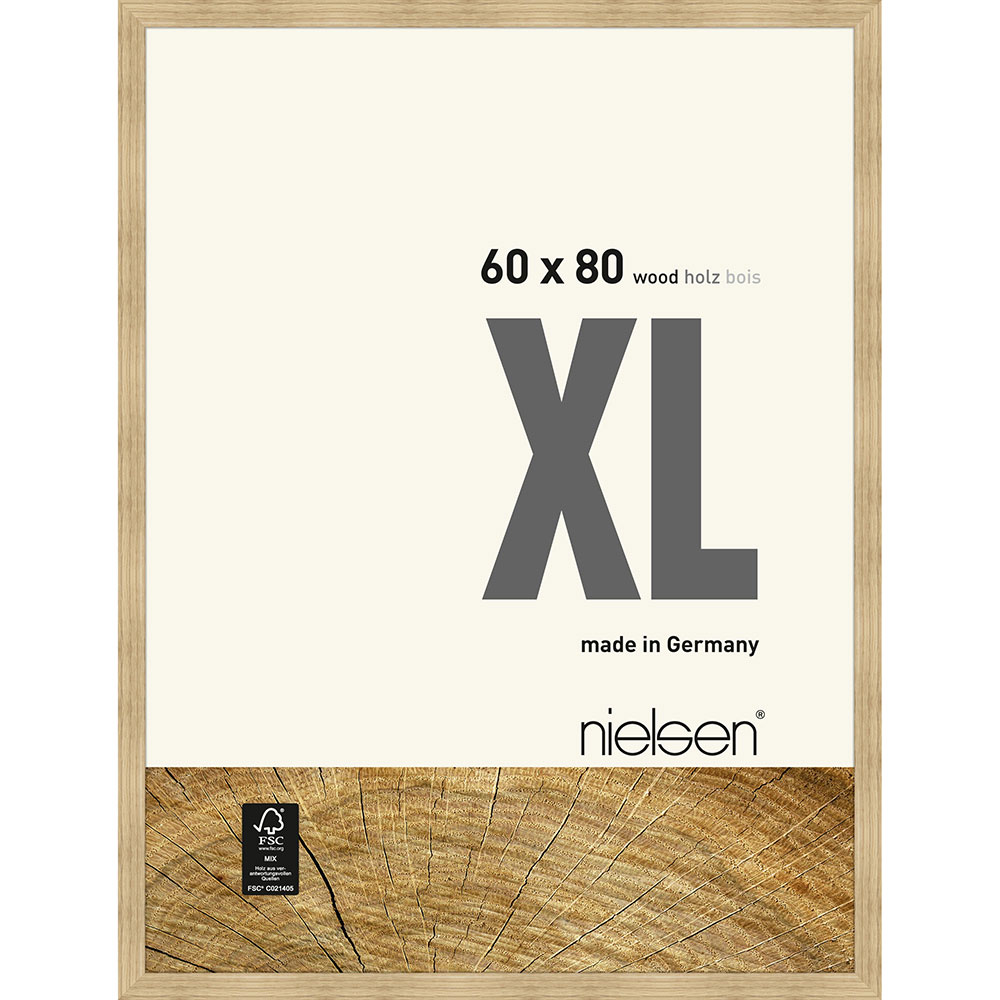 Nielsen Cadre en bois Quadrum XL 60x80 cm - chêne naturel - verre standard